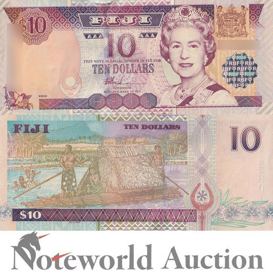 FIJI 10 Dollars ND 2002 P 106 Queen Elizabeth II UNC