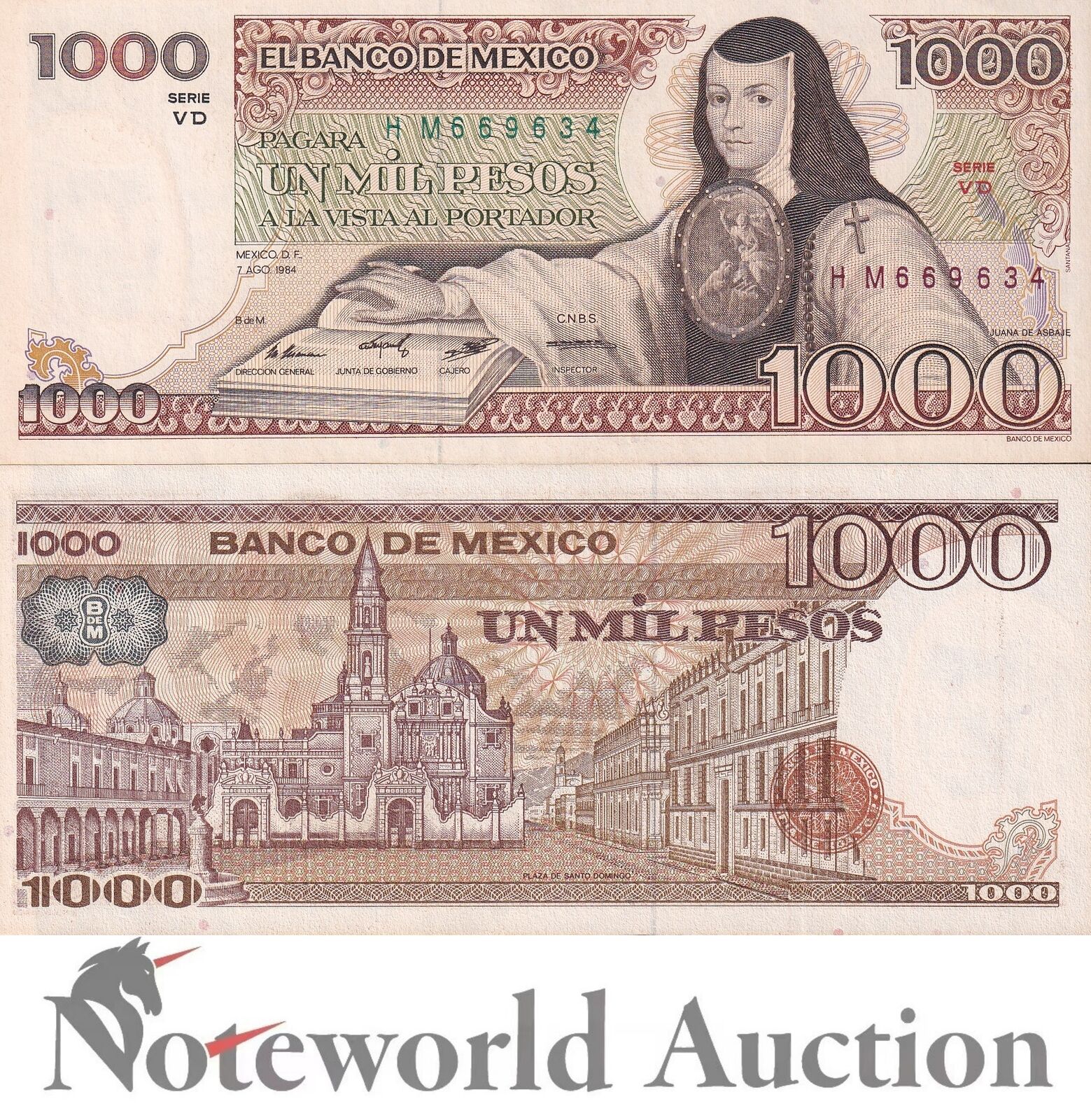 MEXICO 1000 Pesos 1983 P 80a UNC