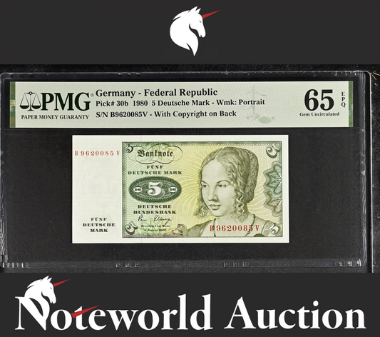 Germany Federal Republic 5 Deutsche Mark 1980 P 30b UNC PMG 65 EPQ