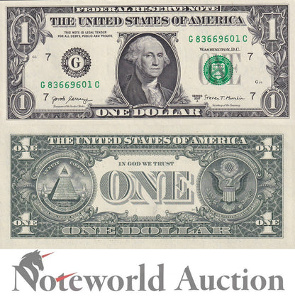 UNITED STATES USA 1 Dollar 2017A P 544 ''G'' Chicago Lot 100 pcs Bundle UNC