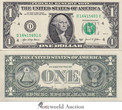 UNITED STATES USA 1 Dollar 2021 P 549 "D" Cleveland OH Lot 100 pcs Bundle UNC