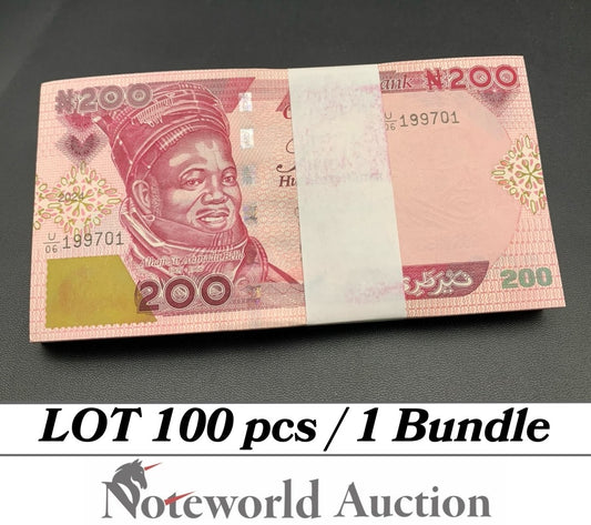 NIGERIA 200 Naira 2024 P 47  Lot 100 pcs Bundle UNC