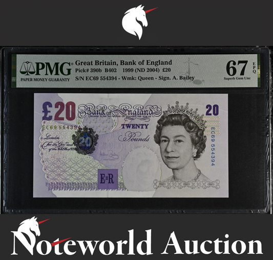 Great Britain Bank of England £20 1999 (ND 2004) P 390b UNC PMG 67 EPQ