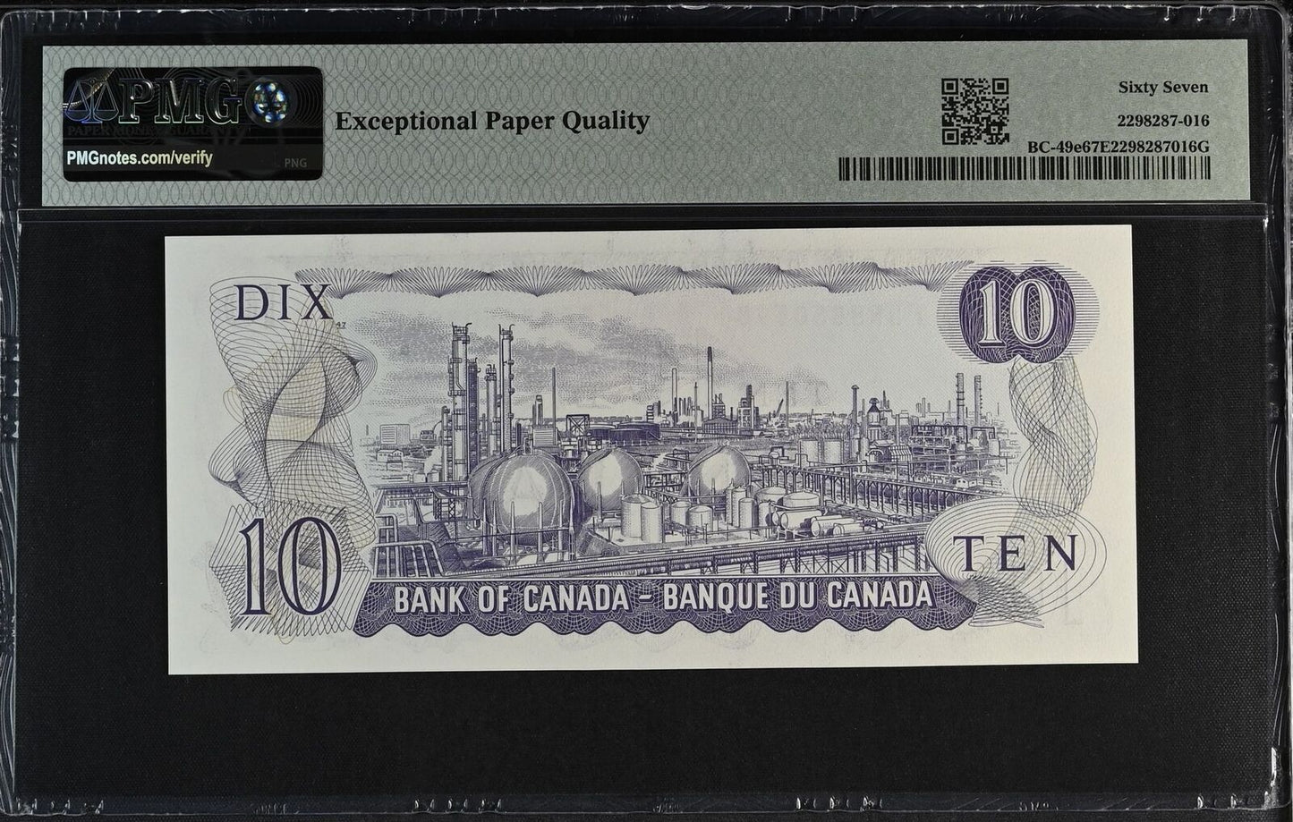 CANADA 10 Dollars 1971 BC-49e UNC PMG 67 EPQ