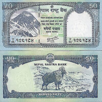 NEPAL Lot 10 pcs 1/10 Bundle - 50 Rupees 2012 P 72 UNC