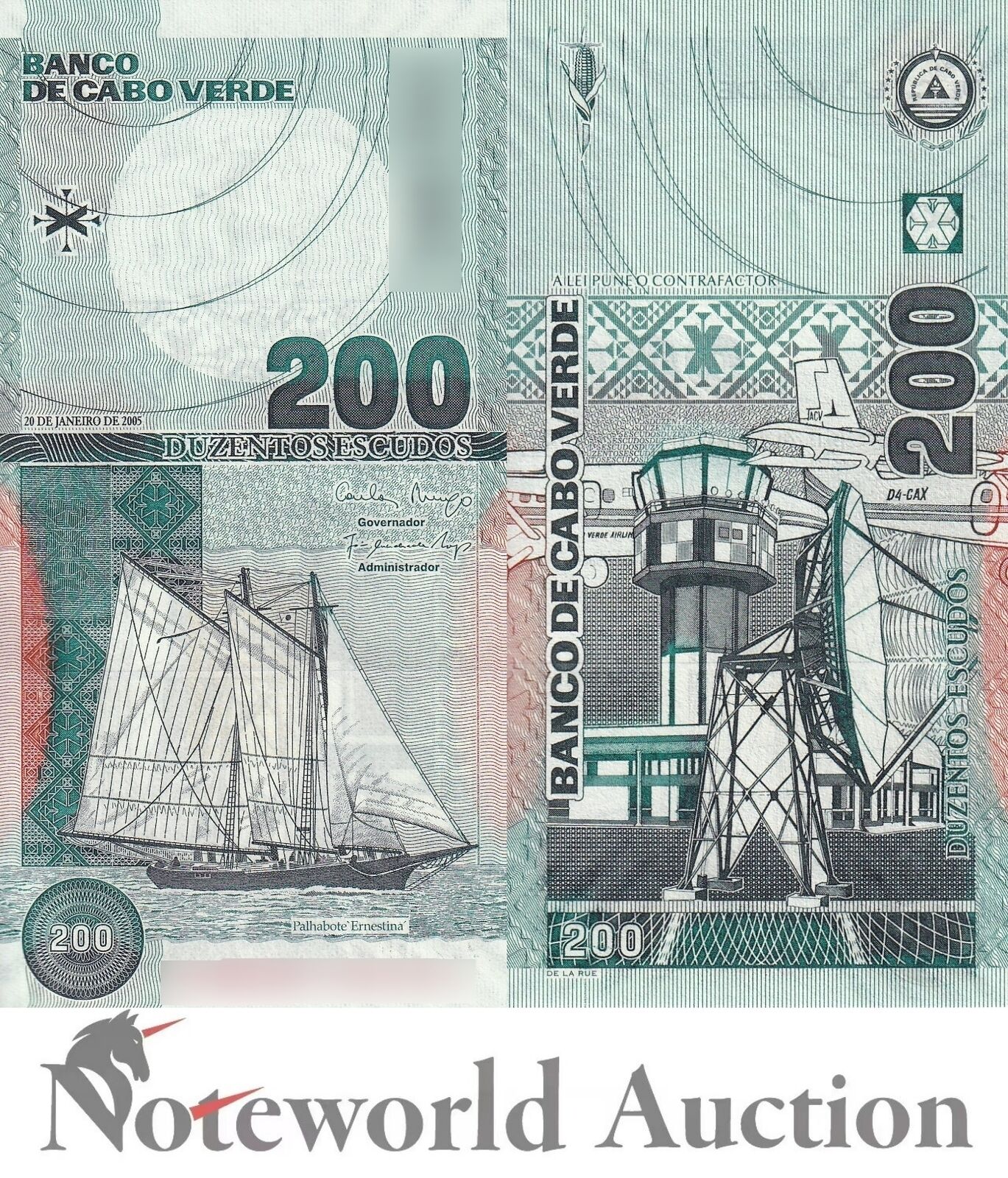 CAPE VERDE CABO VERDE 200 Escudos 2005 P 68 UNC