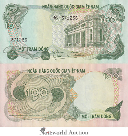 VIET NAM VIETNAM SOUTH 100 Dong ND 1970 P 26 Minor Foxing UNC