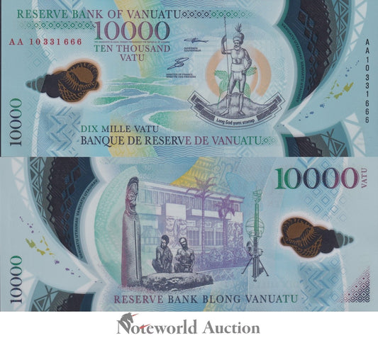VANUATU 10000 Vatu 2010 P 16 Commemorative Polymer First Prefix AA UNC