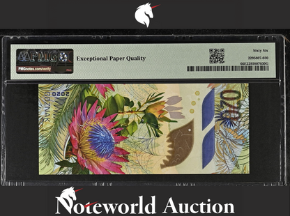 RUSSIA GOZNAK TEST NOTE -  020 Units 2020 Birds First Prefix AA UNC PMG 66 EPQ