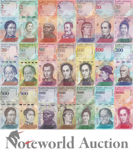 VENEZUELA 2-100000 Bolivares 2013-2018 P 88 89 90 91 92 93-108 Set 21 pcs UNC