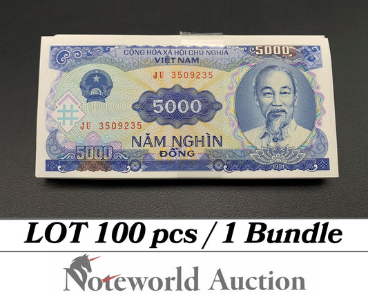VIET NAM VIETNAM 5000 Dong 1991 P 108 Lot 100 pcs Bundle UNC