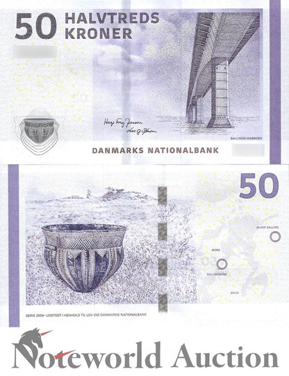 DENMARK 50 Kroner 2013 P 65f Mix Signature UNC