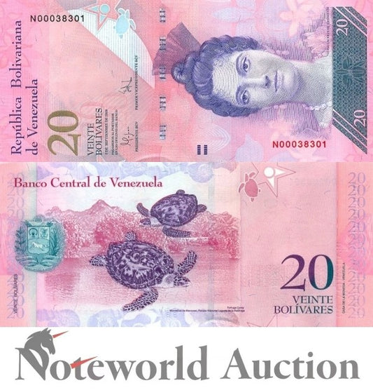 VENEZUELA 20 Bolívares 2009 P 91d UNC