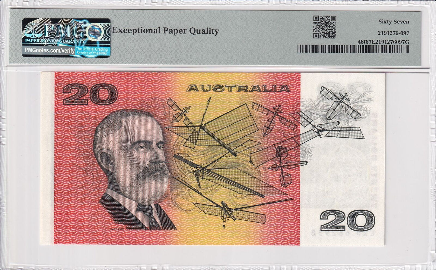 AUSTRALIA 20 Dollars 1989 P 46f UNC PMG 67 EPQ