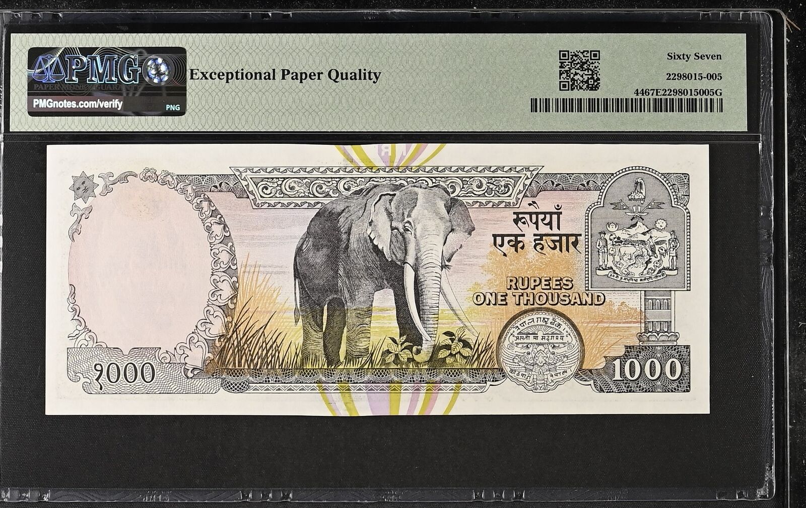 NEPAL 1000 Rupees 2000 P 44 UNC PMG 67 EPQ TOP POP Only 1 