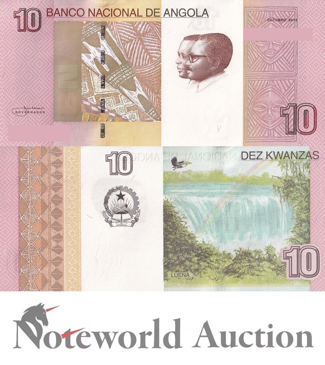 ANGOLA Lot 20 pcs 1/5 Bundle - 10 Kwanzas 2012 P 151B UNC