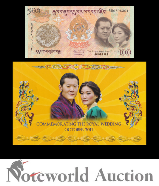 BHUTAN Commemorative 100 Ngultrum 2011 P 35 With Folder UNC