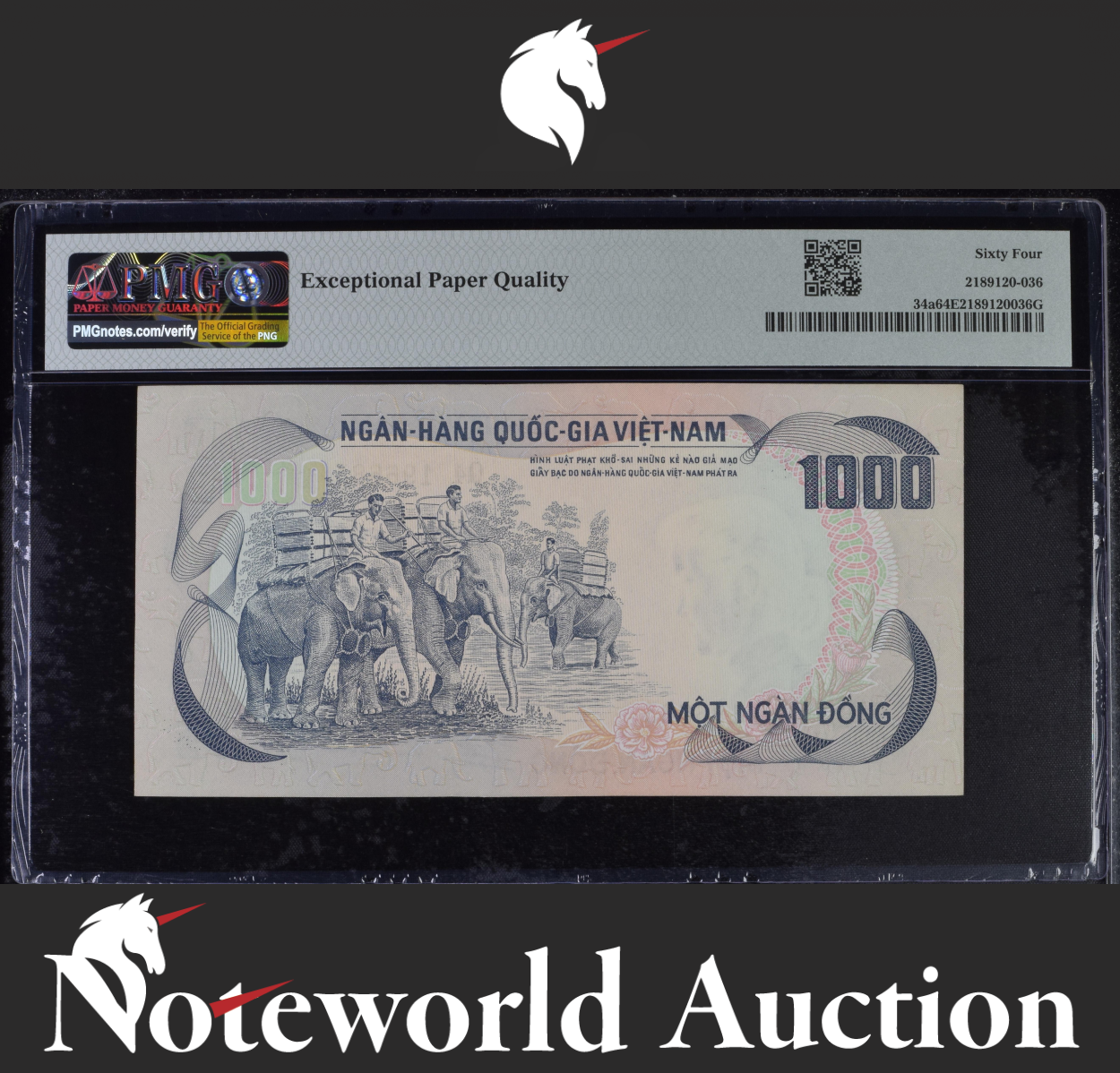 Viet Nam South National Bank 1000 Dong ND (1972) P 34a UNC PMG 64 EPQ