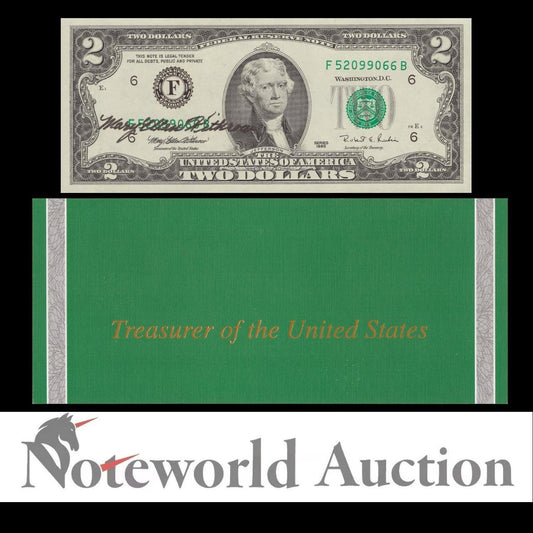 UNITED STATES OF AMERICA USA 2 Dollars 1995 P 497 With Folder UNC