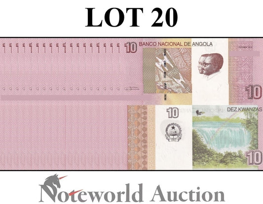 ANGOLA 10 Kwanzas 2012 P 151B Lot 20 pcs 1/5 Bundle UNC