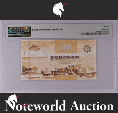 Faeroe Islands / Danish Admin 100 Krónur 2011 P 30 UNC PMG 70 EPQ STAR TOP POP