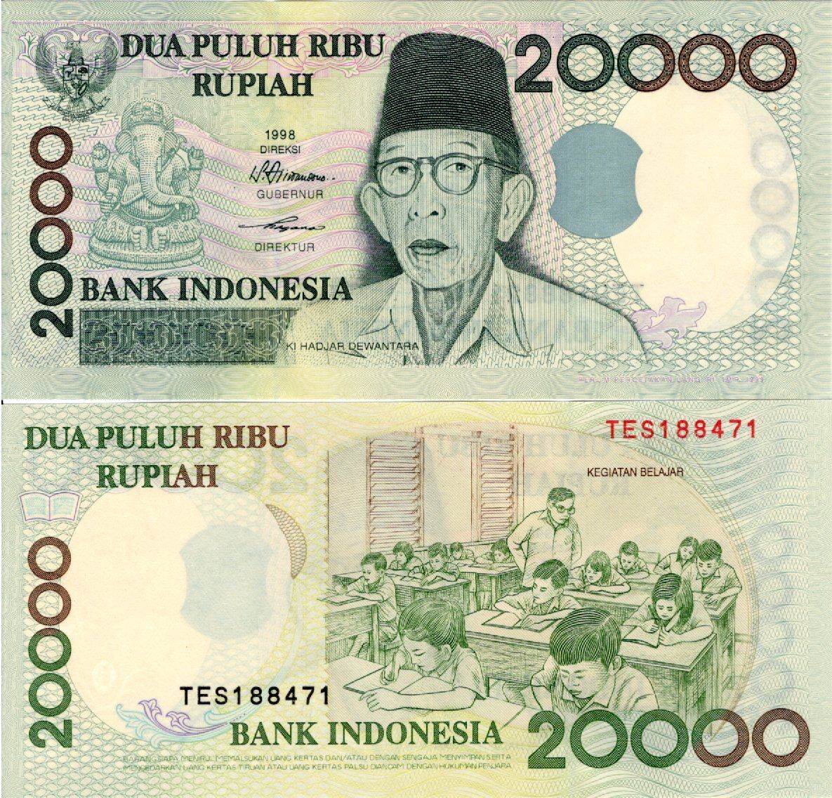 INDONESIA 20000 Rupiah 1998/1999 P 138b UNC