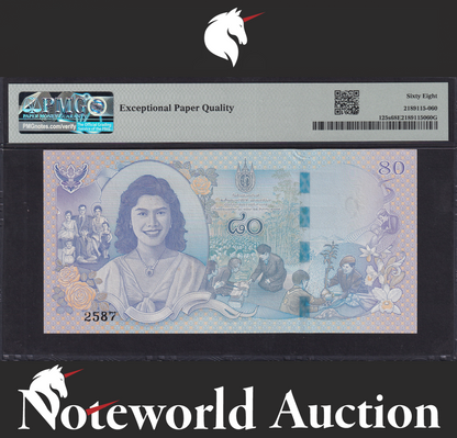THAILAND Commemorative 80 Baht ND 2012 P 125s SPECIMEN UNC PMG 68 EPQ TOP POP