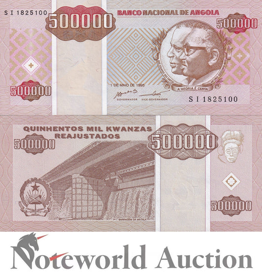 ANGOLA 500000 Kwanzas Reajustados 1995 P 140 UNC