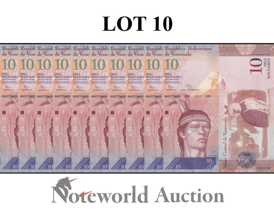 VENEZUELA 10 Bolivares 2014 P 90e Lot 10 pcs 1/10 Bundle UNC