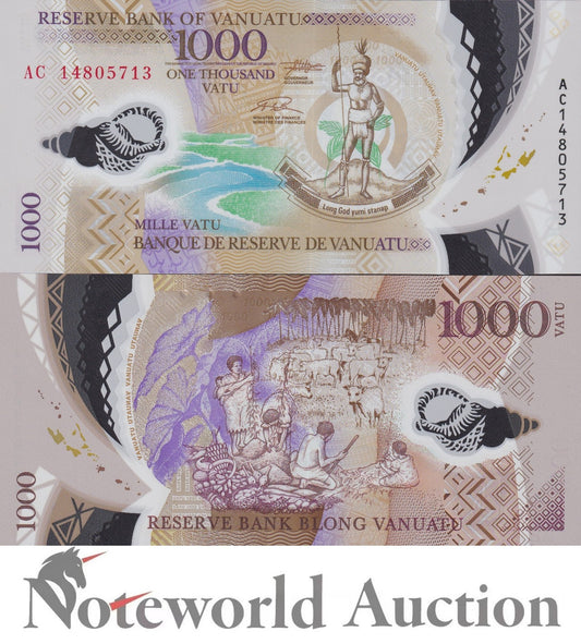 VANUATU 1000 Vatu 2014 2020 P 13 Polymer Random Year UNC