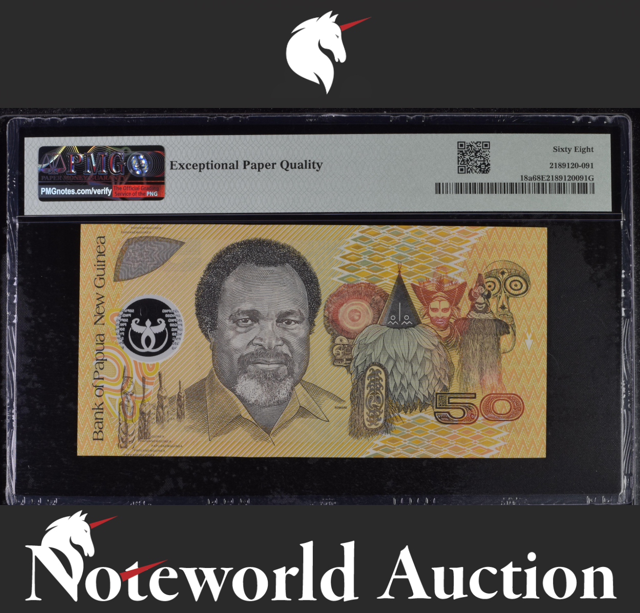 Papua New Guinea 50 Kina 1999 P 18a Polymer UNC PMG 68 EPQ 2nd TOP POP