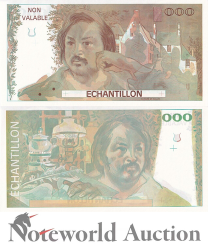 FEANCE Francs Balzac TEST NOTE - 1980  UNC